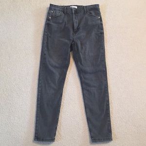 Bershka dark grey high rise skinny jeans